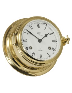 Reloj de barco, Midi ø155mm, mecanismo mecánico de 11 rubíes con campanas de barco, latón pulido, números romanos
