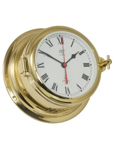 Reloj de barco con campanas, Midi ø155, latón pulido, números romanos