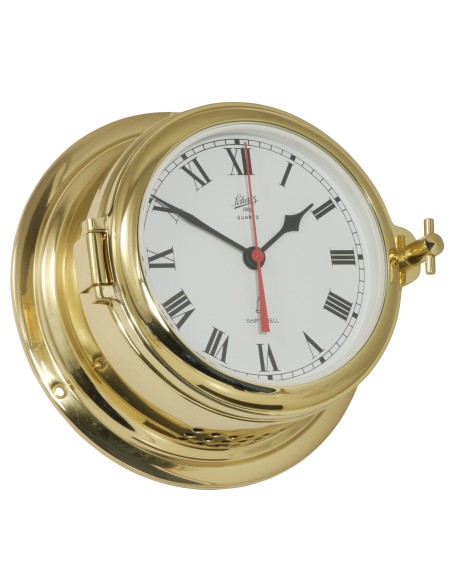 Reloj de barco con campanas, Midi ø155, latón pulido, números romanos