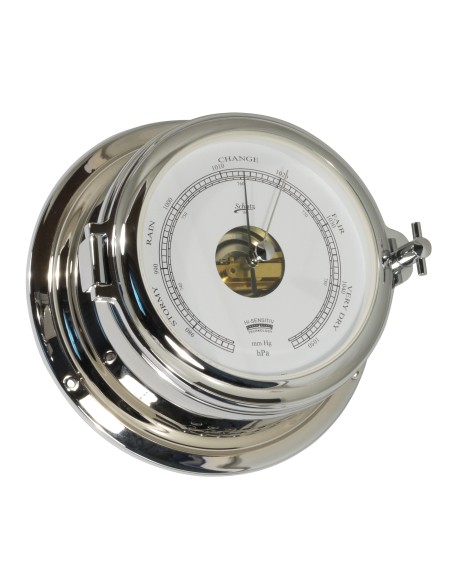 Barometer, Hi-Sensitiv, including inch Hg scale, Midi ø155mm, chromium plated brass