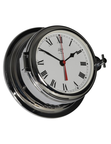 Clock, Midi ø155, chromium plated brass, roman numerals