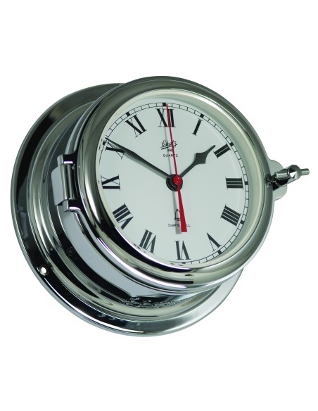 Reloj de barco con campanas, Midi ø155, latón cromado, números romanos