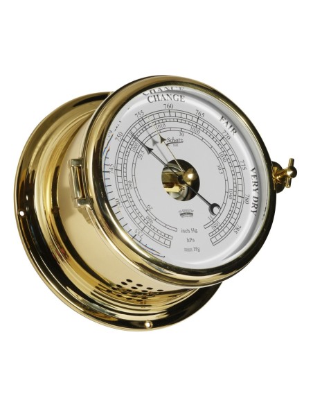 Barometer, High Sensitiv, including inch Hg scale, Royal ø180mm, polished brass