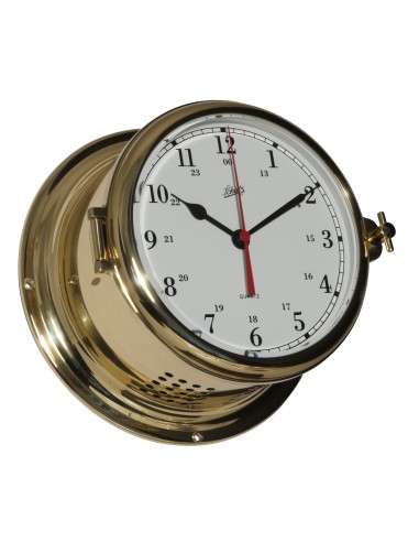Clock, Royal, ø180, polished brass, arabic numerals
