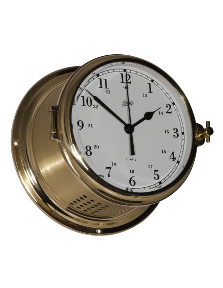 Clock, Royal, ø180mm, polished/brushed brass, arabic numerals