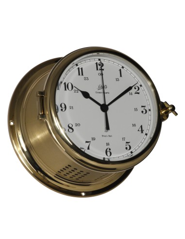 Reloj de barco con campanas, Royal, ø180, latón pulido/cepillado, números romanos — 2