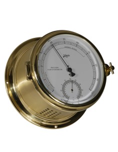 Hygro-/thermometer, Royal, ø180mm, polished/brushed brass