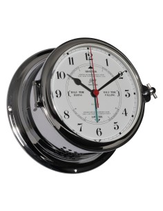 Time and tide clock, Royal, ø180mm, chromium plated brass, arabic numerals