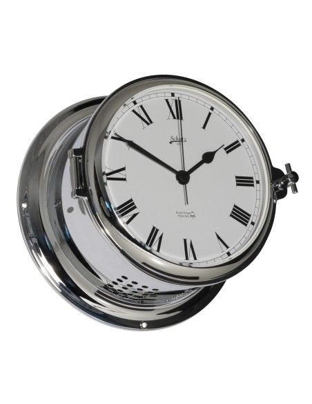 Reloj de barco con campanas, Royal, ø180, latón cromado, números romanos