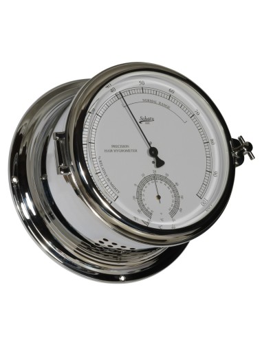 Hygro-/thermometer, Royal, ø180mm, chromium plated brass