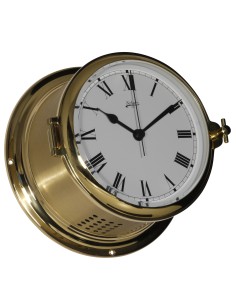 Clock, Royal, ø180mm, polished/brushed brass, roman numerals