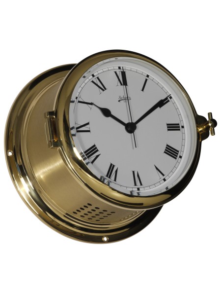 Reloj de barco, Royal, ø180mm, latón pulido/cepillado, números romanos