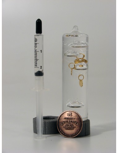 Galileiglass, thermometer, stainless "brass", 18, 20, 22, 24°C — 2