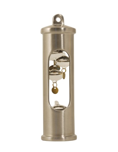 Termómetro de Galileo, acero inoxidable cepillado, 18, 20, 22, 24 °C
