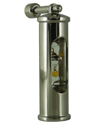 Termómetro de Galileo con soporte de pared, termómetro, acero inoxidable pulido, 18, 20, 22, 24°C