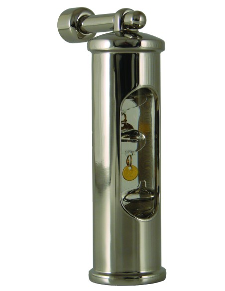 Galileiglass + wall mount, thermometer, polished stainless steel, 18, 20, 22, 24°C