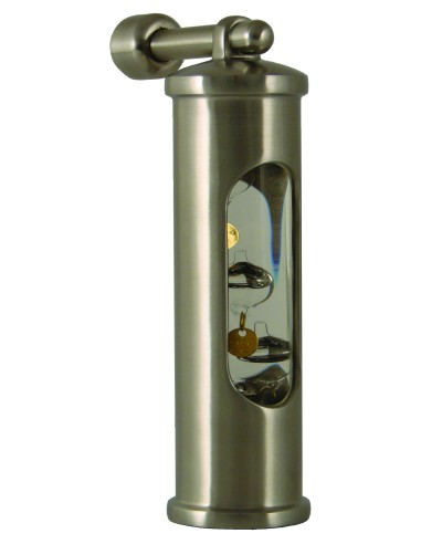 Termómetro de Galileo con soporte de pared, termómetro, acero inoxidable cepillado, 18, 20, 22, 24°C