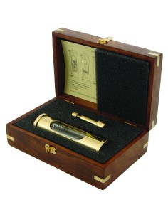 Caja de regalo para vaso de tormenta y soporte, madera de acacia, 193x120x68 mm