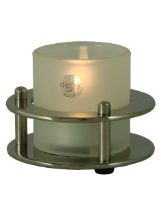 Porthole tealight lamp, polished stainless steel, design Peter Seidelin Jessen