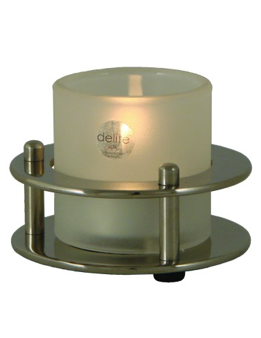 Porthole tealight lamp, polished stainless steel, design Peter Seidelin Jessen