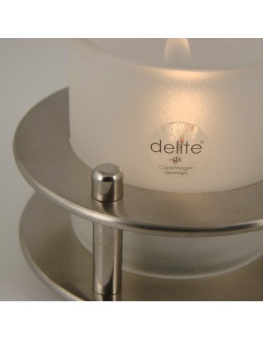 Porthole tealight lamp, brushed stainless steel, design Peter Seidelin Jessen