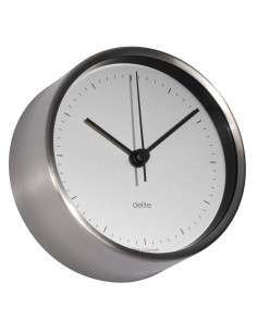Clock, Clausen, brushed stainless steel case/sateen dial