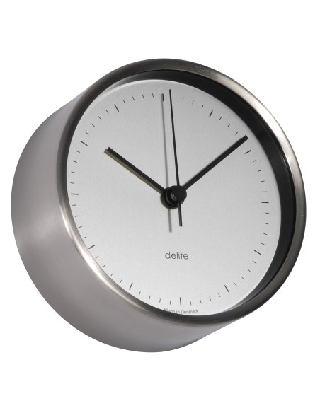 Clock, Clausen, brushed stainless steel case/sateen dial