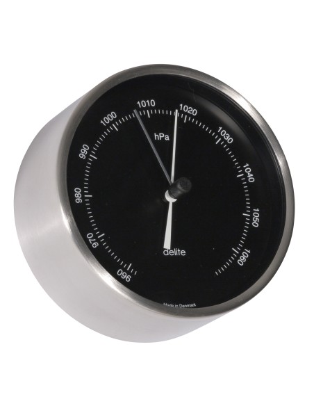 Barometer, Clausen, brushed stainless steel case/black dial