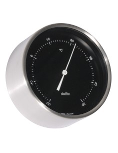 Thermometer, Clausen, brushed stainless steel case/black dial