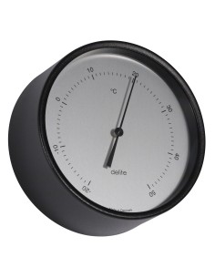 Thermometer, Clausen, black case/sateen dial