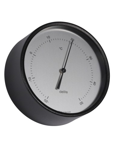 Thermometer, Clausen, black case/sateen dial