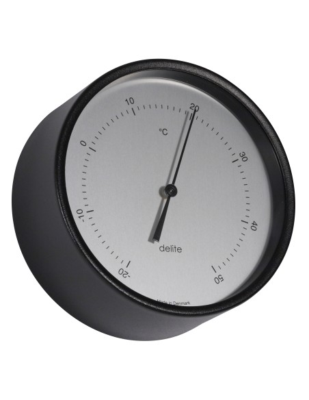 Thermometer, Clausen, black case/sateen dial
