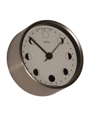 Moon clock, Clausen, brushed case/white dial