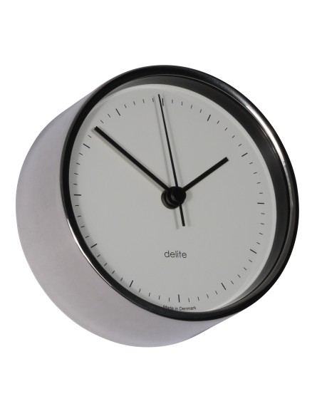 Clock, Clausen, polished stainless steel case/white dial