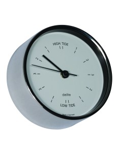 Tide clock, Clausen, polished stainless steel case/white dial 2