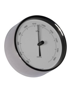 Barometer, Clausen, polished stainless steel/white dial