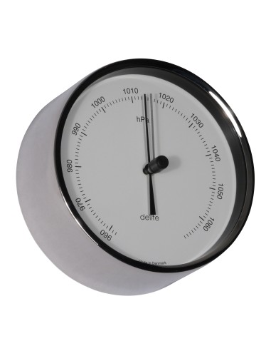 Barometer, Clausen, polished stainless steel/white dial