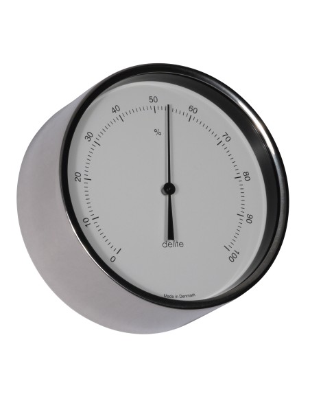 Hygrometer, Clausen, polished stainless steel case/white dial