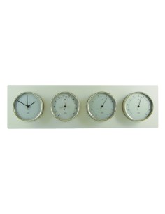 Estación meteorológica, 4 x ø100 mm Clausen, caja de acero inoxidable cepillado, esfera satinada