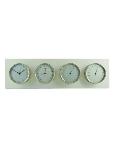 Weather station, 4 x ø100mm Clausen, brushed stainless steel case/sateen dial