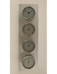 Weather station, 4 x ø100mm Clausen, brushed stainless steel case/sateen dial 2
