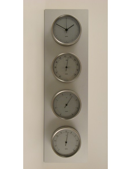 Weather station, 4 x ø100mm Clausen, brushed stainless steel case/sateen dial — 2