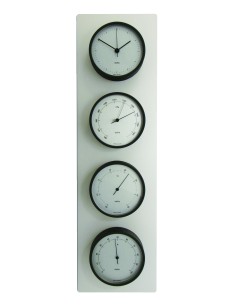 Estación meteorológica, 4 x ø100 mm Clausen, caja pintada en negro mate, esfera satinada