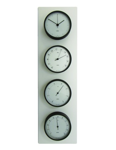 Estación meteorológica, 4 x ø100 mm Clausen, caja pintada en negro mate, esfera satinada