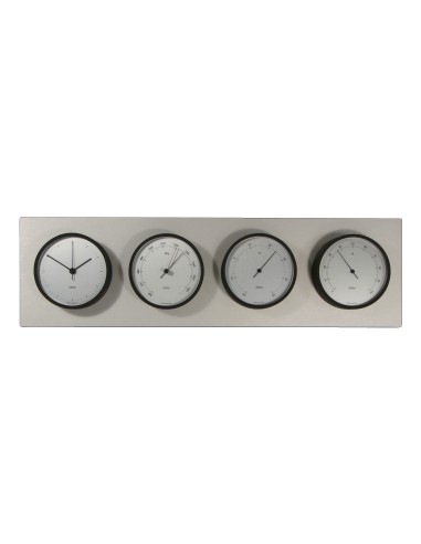 Estación meteorológica, 4 x ø100 mm Clausen, caja pintada en negro mate, esfera satinada — 2
