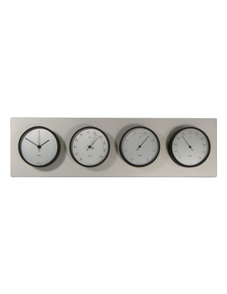 Estación meteorológica, 4 x ø100 mm Clausen, caja pintada en negro mate, esfera satinada — 2