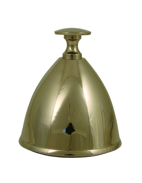 Desk bell, Tom Stepp, nickel plated brass, 134mm x ø115mm, weight 1 kg, made in India