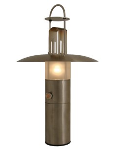 Lámpara de aceite Petrolux, cristal mate, acero inoxidable, diseño Peter Seidelin Jessen