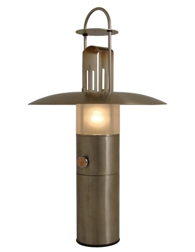 Petrolux oil lamp, matt glass, stainless steel, design Peter Seidelin Jessen
