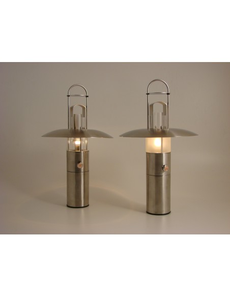 Lámpara de aceite Petrolux, cristal mate, acero inoxidable, diseño Peter Seidelin Jessen — 5